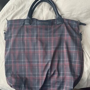 WANT Les Essentiels Plaid Tote - Black and Red